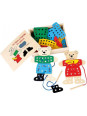 Nauka sznurowania dla dzieci - ubierz misie , zabawka montessori  small foot design - drewniane puzzle dla 3 latka