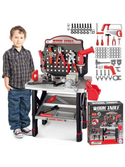 WOOPIE Duży Warsztat z Narzędziami dla Dzieci Zestaw Majsterkowicza Wiertarka Piła Młotek 50 el.