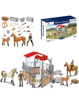 WOOPIE Zestaw Stajnia Zagroda dla Koni Figurki 18 el.