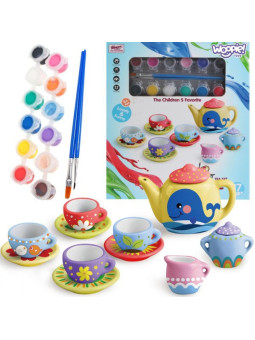 WOOPIE Zestaw Serwis do Herbaty Ceramiczny do Malowania