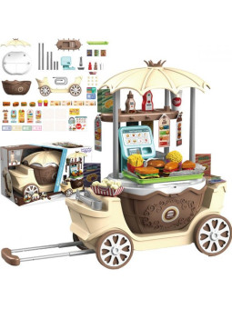 WOOPIE Sklep Fast Food na Kółkach Wózek Wlizka 59 akc. 4w1