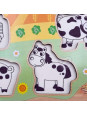 TOOKY TOY Drewniane Puzzle Montessori Farma z Pinezkami Do Dopasowania TOOKY TOY Drewniane Puzzle Montessori Farma z Pinezkami Do Dopasowania