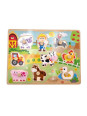 TOOKY TOY Drewniane Puzzle Montessori Farma z Pinezkami Do Dopasowania TOOKY TOY Drewniane Puzzle Montessori Farma z Pinezkami Do Dopasowania