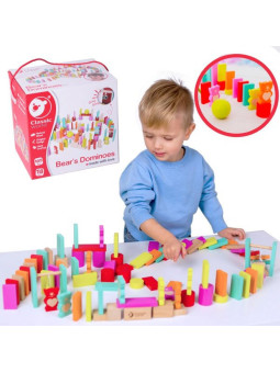 CLASSIC WORLD Drewniane Domino dla Dzieci Misie 105 el.