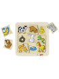 Puzzle Układanka - co lubię jeść, pomoce montessori goki - drewniane puzzle do układania, zabawka dla 2 latka, Zabawki drew