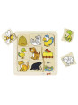 Puzzle dopasowanka - gdzie mieszkasz, pomoce montessori goki - drewniane puzzle do układania, zabawka dla 2 latka, Zabawki drew