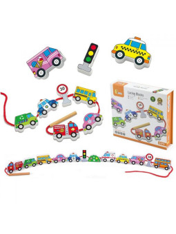 Viga Drewniane Klocki Drewniane Przeplatanka Sznurowanka Samochody