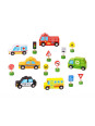 TOOKY TOY Zestaw Drewnianych Pojazdów i Znaków Drogowych TOOKY TOY Zestaw Drewnianych Pojazdów i Znaków Drogowych