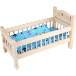 Łóżeczko dla lalki small foot design - drewniana zabawka, zabawa lalkami zabawka dla 3 latka,  zabawka dla dziewczynki