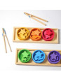 Drewniane Miseczki, gra do sortowania 1+, tęczowe, Grimm's Drewniane Miseczki, gra do sortowania 1+, tęczowe, Grimm's
