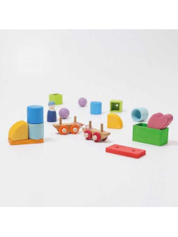 Zestaw Pociąg na kółkach, kolorowy, 4+, Grimm's