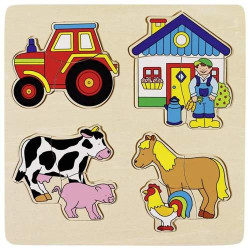 Puzzle dzieci, gospodarstwo goki - drewniana zabawka edukacyjna, zabawka dla 2 latka