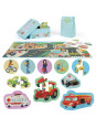BOPPI, 10 w 1 progresywne pierwsze puzzle Pojazdy i zawody 30 elem BOPPI, 10 w 1 progresywne pierwsze puzzle Pojazdy i zawody 30 elem
