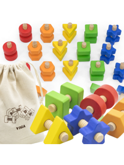 VIGA Nakrętki i Śrubki Dopasuj i Zakręcaj Zabawka Zręcznościowa