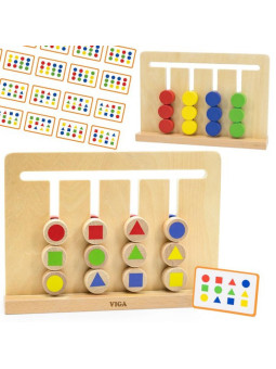 VIGA Gra Logiczna Odwzoruj Kolory i Figury Montessori