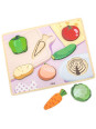 VIGA Drewniane Puzzle Układanka Montessori 2w1 Figurki Warzywa VIGA Drewniane Puzzle Układanka Montessori 2w1 Figurki Warzywa