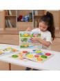 VIGA Drewniane Puzzle Układanka Montessori 2w1 Figurki Owoce