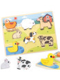 VIGA Drewniane Puzzle Układanka Montessori 2w1 Figurki Farma VIGA Drewniane Puzzle Układanka Montessori 2w1 Figurki Farma