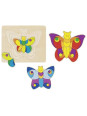 Puzzle wielowarstwowe dla  dzieci, motyl (11 elementów) goki - drewniana zabawka edukacyjna, zabawka dla 2 latka