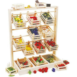 Sklep do zabawy Drewniane stoisko - regał do sklepiku dla dzieci small foot design - drewniana zabawka, zabawa w sklep  zabawka