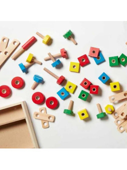 Drewniane klocki konstruktora - 48 elementów