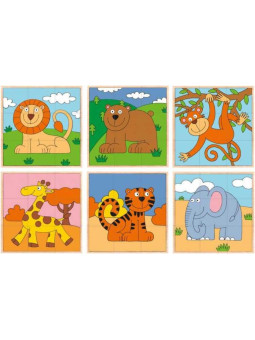 Puzzle sześcienne kostki zwierzęta egzotyczne