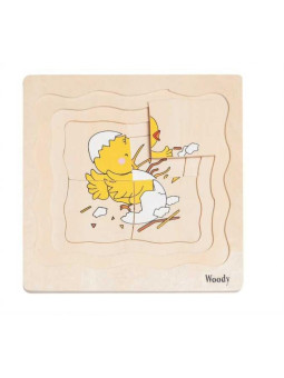 Puzzle warstwowe życie kurki