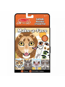 Naklejki wielokrotne zwierzaki safari