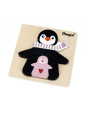Puzzle drewniane Pingwin z dziećmi