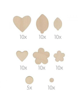 Plasterki drewna - zestaw kreatywnych kwiatuszków