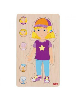 Puzzle warstwowe dziewczynka - ciało człowieka od wewnątrz