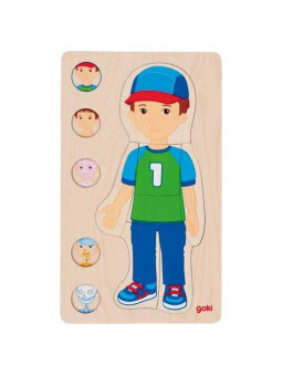 Puzzle warstwowe chłopiec - ciało człowieka od wewnątrz