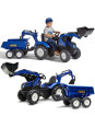 FALK Traktorek New Holland na Pedały Niebieski z Przyczepką od 3 Lat FALK Traktorek New Holland na Pedały Niebieski z Przyczepką od 3 Lat