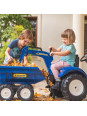 FALK Traktorek New Holland na Pedały Niebieski z Przyczepką od 3 Lat FALK Traktorek New Holland na Pedały Niebieski z Przyczepką od 3 Lat