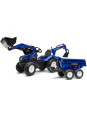 FALK Traktorek New Holland na Pedały Niebieski z Przyczepką od 3 Lat FALK Traktorek New Holland na Pedały Niebieski z Przyczepką od 3 Lat