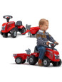 FALK Traktorek Baby Massey Ferguson Czerwony z Przyczepką + akc. Od 1 roku