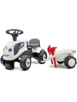 FALK Traktorek Baby Valtra Biały z Przyczepką + akc. od 1 roku