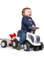 FALK Traktorek Baby Valtra Biały z Przyczepką + akc. od 1 roku
