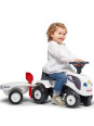 FALK Traktorek Baby Valtra Biały z Przyczepką + akc. od 1 roku