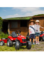 FALK Traktor Massey Ferguson Czerwony na Pedały z Przyczepką od 3 Lat FALK Traktor Massey Ferguson Czerwony na Pedały z Przyczepką od 3 Lat