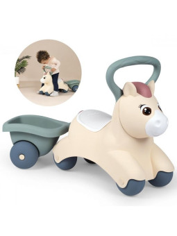 SMOBY Little Pierwszy Jeżdzik Pony Ride-On Kucyk z Przyczepką
