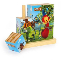 Klocki drewniane dla dzieci small foot design - drewniana zabawka, układanie klocków zabawka dla 2 latka