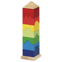 Sorter dla dzieci - wieża, dopasuj kształt , ułóż figurę , zabawka montessori  goki - drewniany sorter, zabawka dla 2 latk