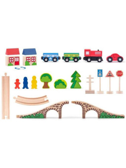 Kolejka drewniana ósemka z mostem