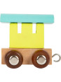 Wagonik drewniany do pociągu literka small foot design - drewniana zabawka, zabawa w pociąg dla 3 latka Wagonik drewniany do pociągu literka small foot design - drewniana zabawka, zabawa w pociąg dla 3 latka