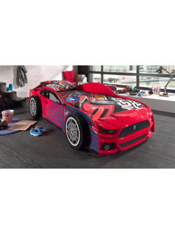 Łóżko samochód wyścigowy, czerwony Panthera MOC dla dziecka