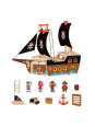 TOOKY TOY Statek Piracki Drewniany Figurki Zestaw TOOKY TOY Statek Piracki Drewniany Figurki Zestaw