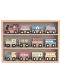 Tooky Toy Drewniane Pojazdy Wagoniki na Magnes