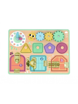 TOOKY TOY Tablica Manipulacyjna Zamki Zębatki Sorter Zegar