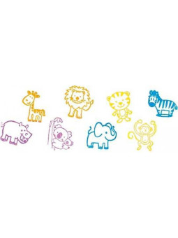 Goki Zestaw 8szt. drewnianych stempelków z tuszem